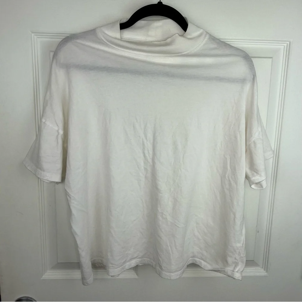 Free People White Short Sleeve Top